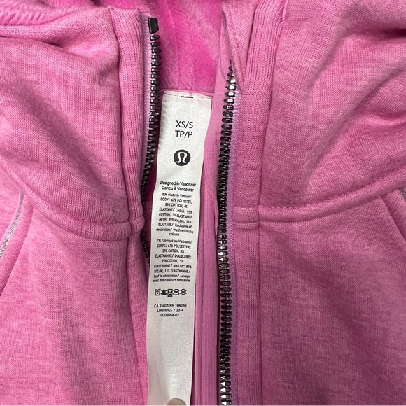 Lululemon Scuba Oversized Half-Zip Hoodie Plush Heathered Dahlia Mauve Size XS/S - Picture 7 of 9